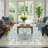 Washable Floral Boho Area Rug Modern with Non-Slip Backing for Living Room Bedroom-Blue-862518837-869821752
