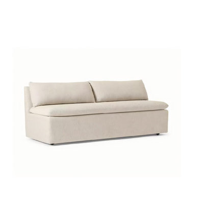 Banc de rangement rembourré beige avec rangement