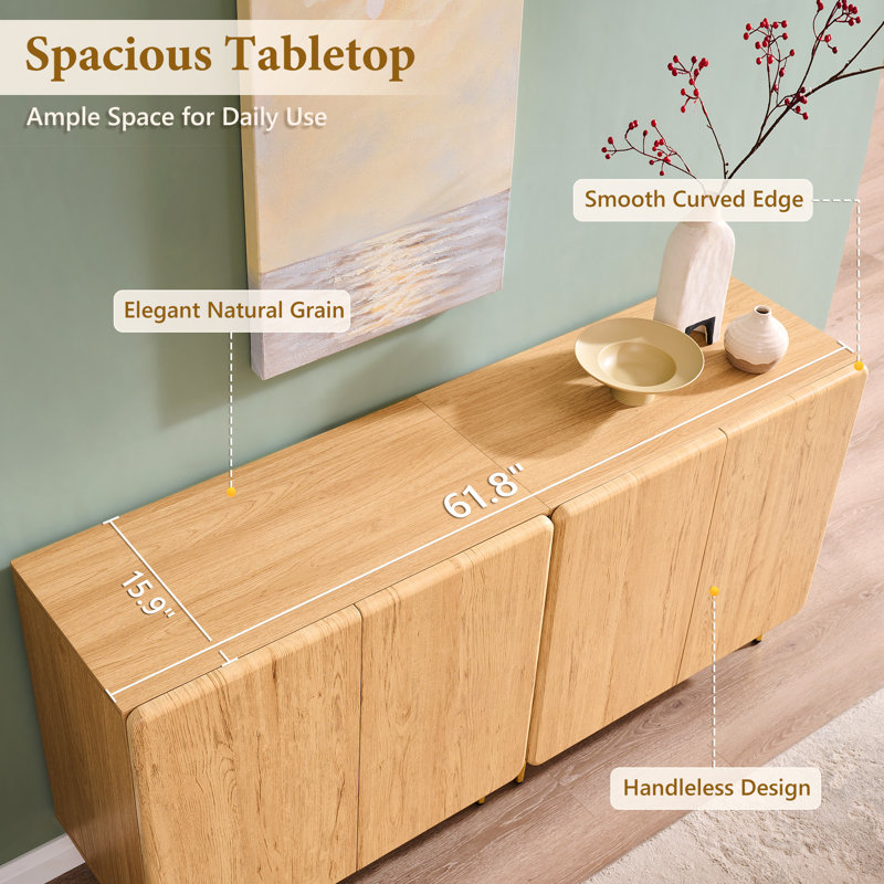Buffet de rangement Bolanos,  2, Naturel