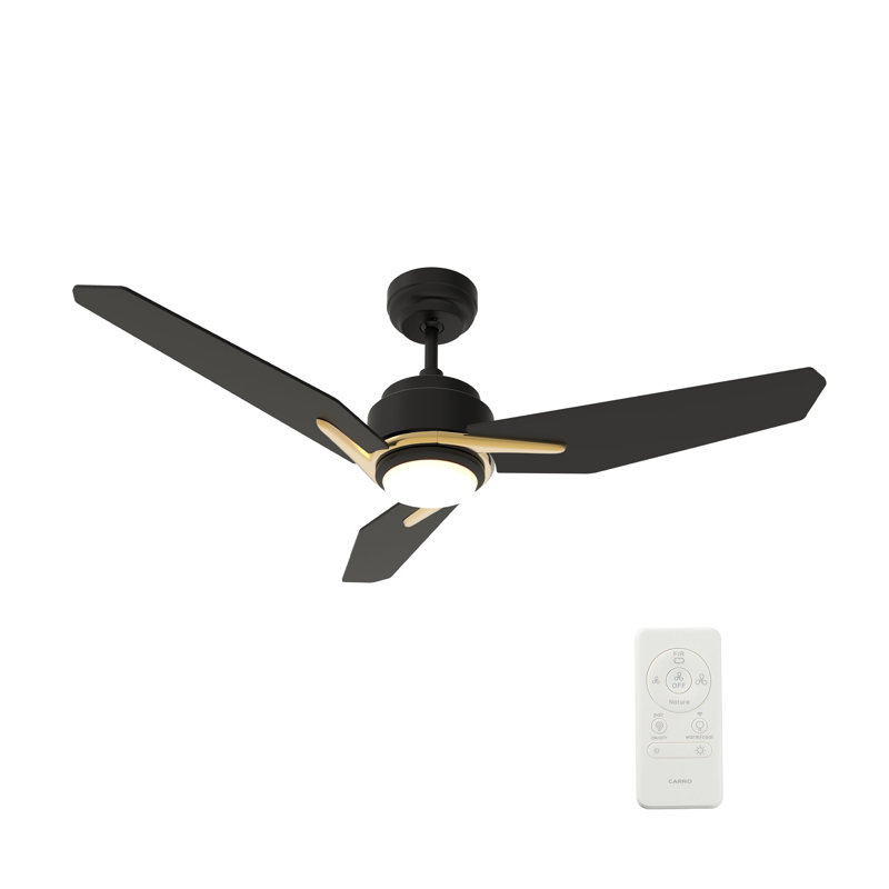 Ventilateur de plafond intelligent Tracer de 48 pouces avec télécommande, ensemble d'éclairage inclus, fonctionne avec l'assistant Google, Amazon Alexa et les raccourcis Siri.