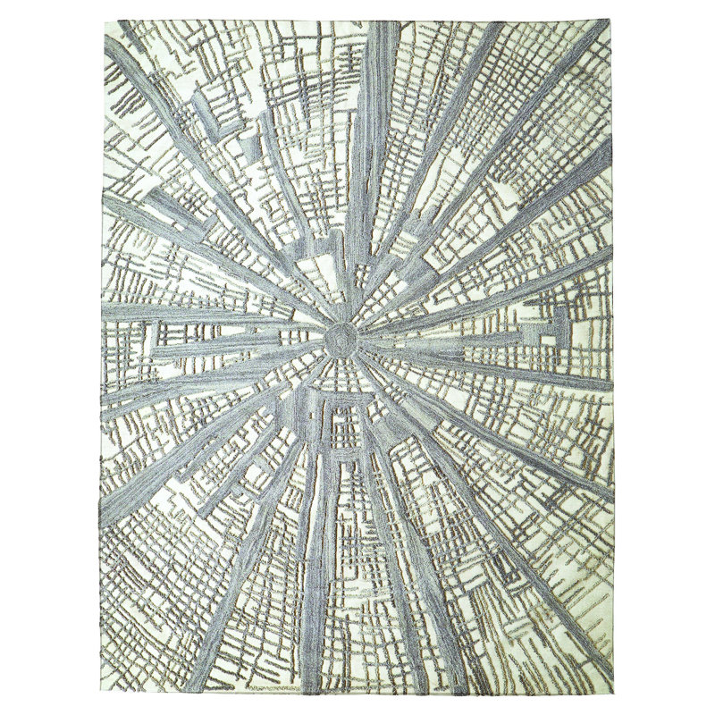 Elegant Gray Hand-Tufted Wool Rectangular Rug 8' x 10'