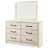 Cemy 2Pc Dresser And Mirror Set, 6 Drawers W Black Handles, Whitewash