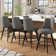Trudith 360° Swivel Bar Stools with Button Tufting Backs & Wood Legs