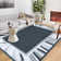 Modern Style Printed Area Rug Ultra Thin Low Pile Machine Washable Stain Resistant Non Shedding Pet Friendly Floor Rug with Non Slip Backing  Bordered Edges for Living Room Bedroom