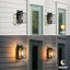 Lanterne murale d'extérieur 1 lumière noire brossée Vendramin avec verre transparent, à intensité variable