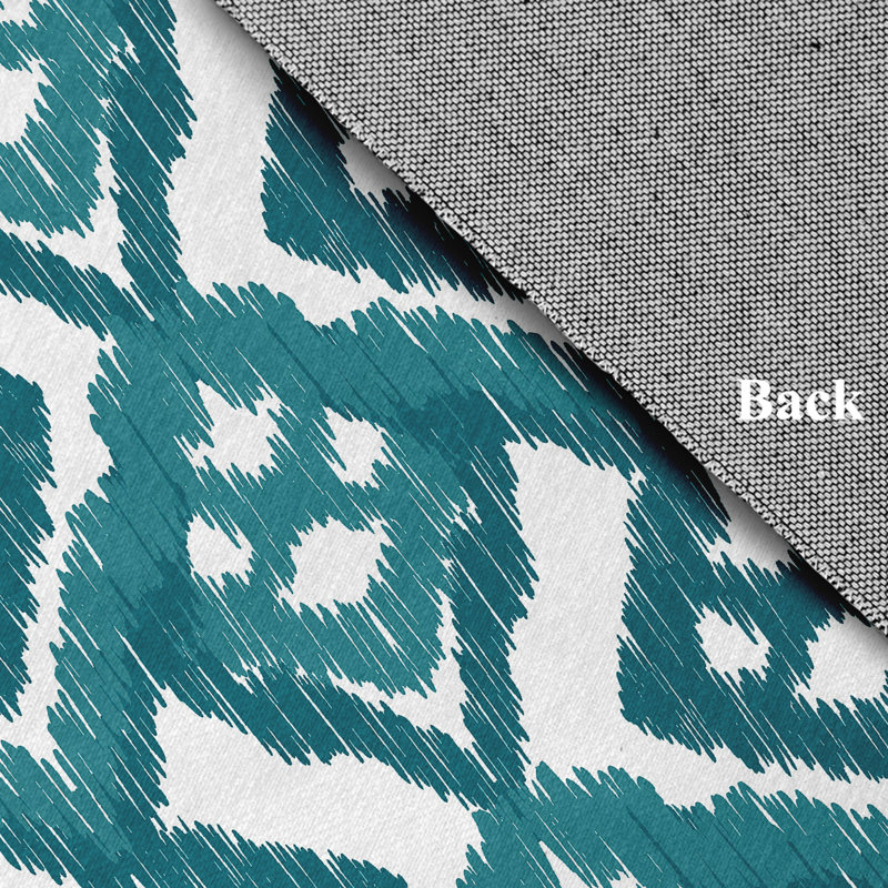 Tapis Ikat bleu sarcelle / blanc, Rectangle 3 pi x 5 pi