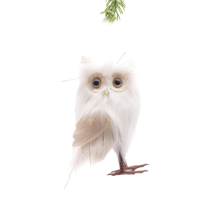 The Holiday Aisle® 11 Faux Fur Feather Snow Owl & Reviews