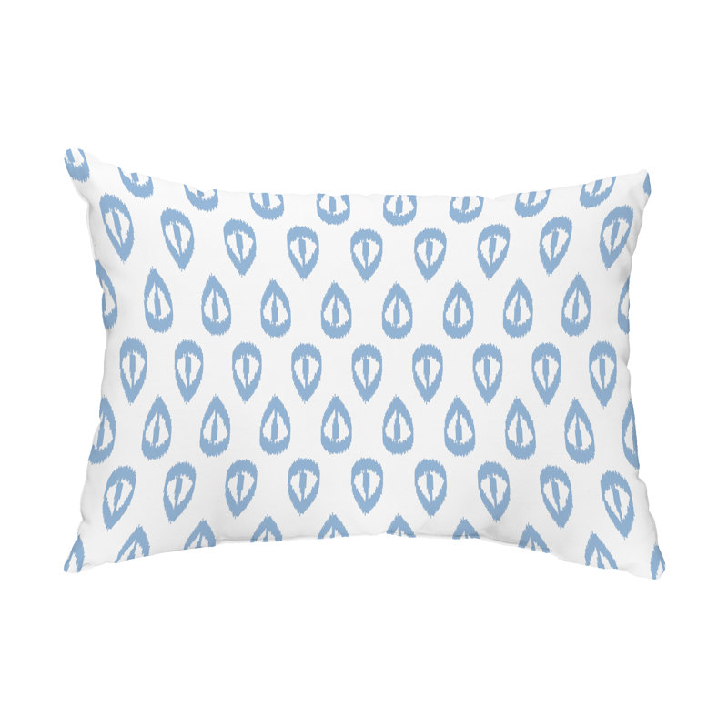 Geometric Outdoor Reversible Throw Pillow, Blue