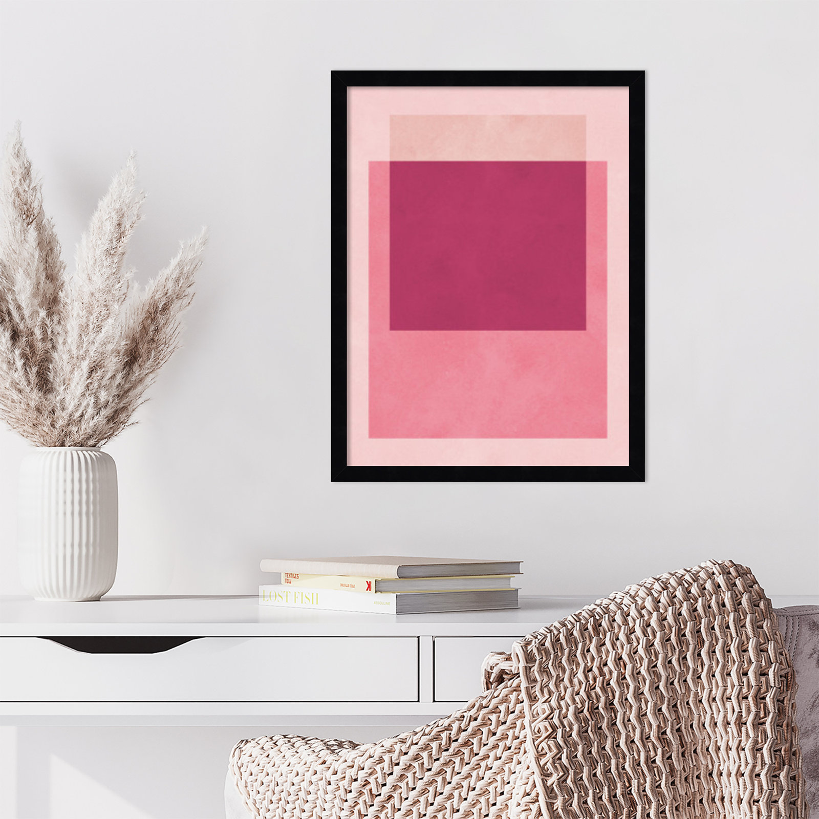 Overlapping Geometry 12 Print, Black, 21" H x 16" W