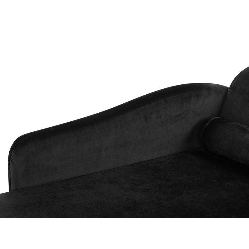 Jahiem Velvet Chaise Lounge, Black