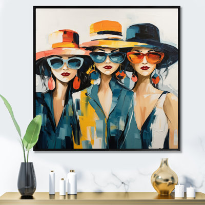 Fashion Woman With Chapeaux II - Woman Framed Canvas Print