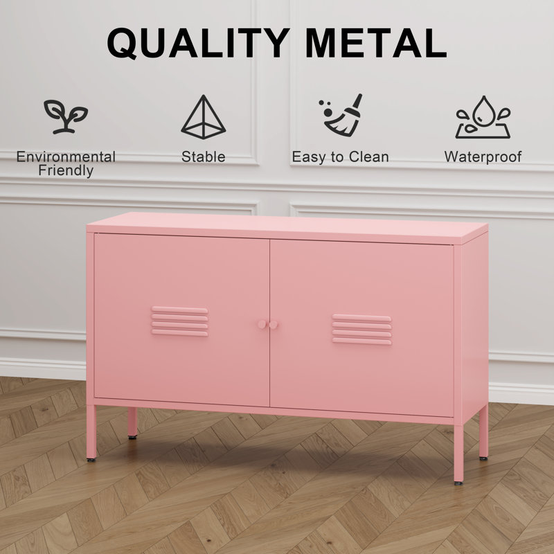 Metal Storage Cabinet，2 Door Accent Cabinet，tv Stand With Doors And Adjustable Shelf，metal Locker Nightstand&sideboard Buffet Cabinet&bookshelf&cupboard For Home,office,living Room