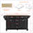 Kitchen Island With Rubber Wood Countertop, 5-Wheel Mobility, And Ample Storage For Enhanced Cooking Experience-1473609436