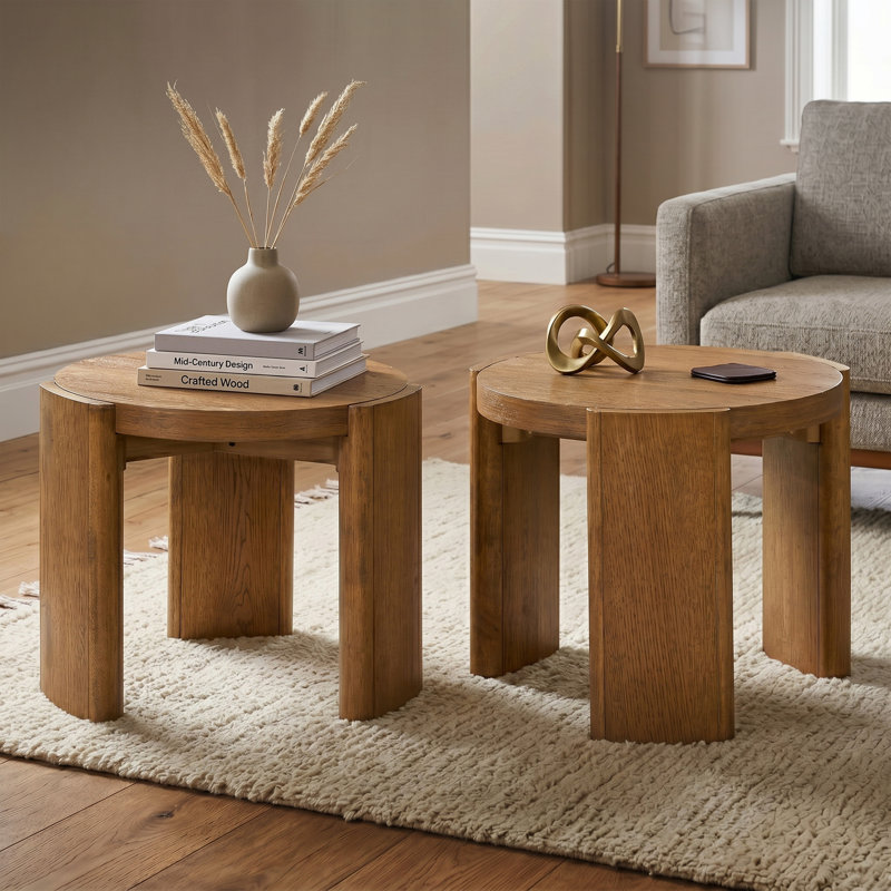 Blitar End Table With Plinth Base