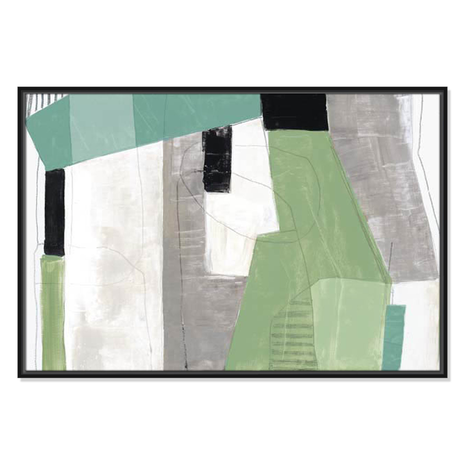 Evergreen Essence Print, 25.5" H x 37.5" W x 2" D, Black Floater Frame - Fine Art Canvas Print, No Mat