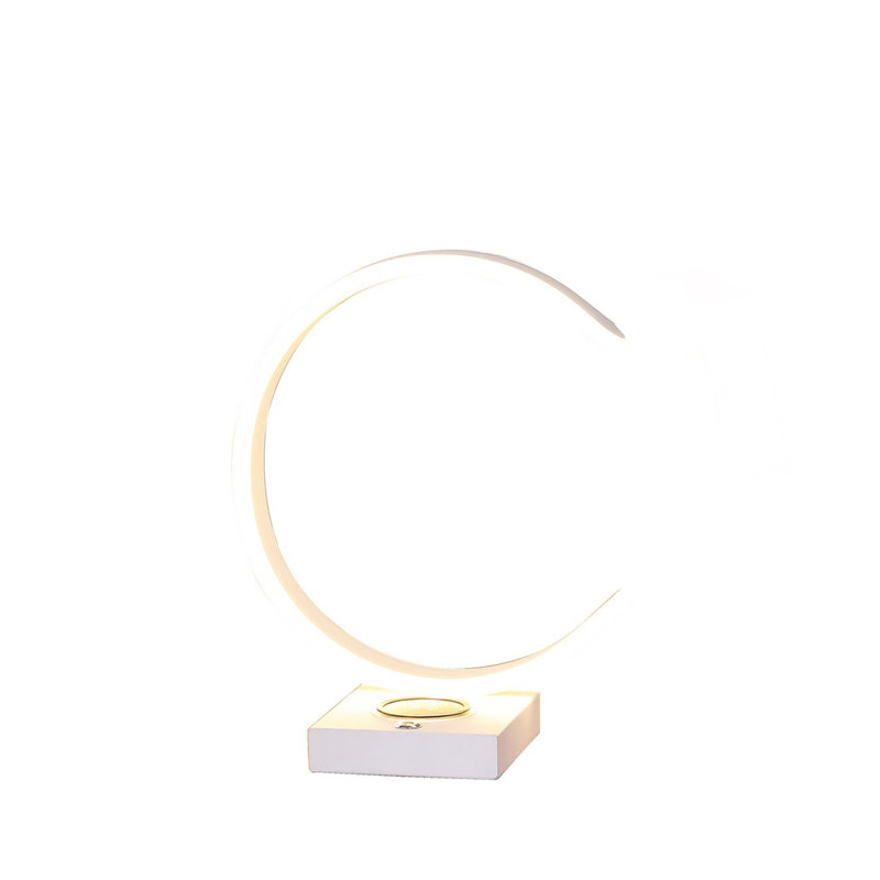 Lampe de table 13,5 "en forme de C à DEL avec port USB / chargeur sans fil