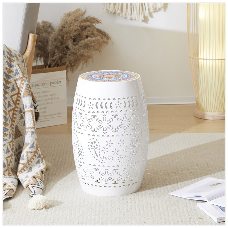Table d'appoint RUBY 12 po - Blanc, Blanc