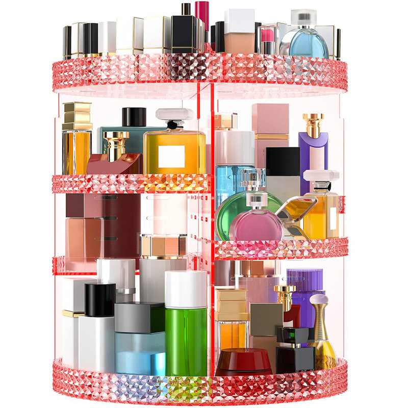 Organisateur de maquillage rotatif 360 avec 7 couches réglables - Rangement pour parfums et cosmétiques pour comptoir de salle de bain et de salle de bain