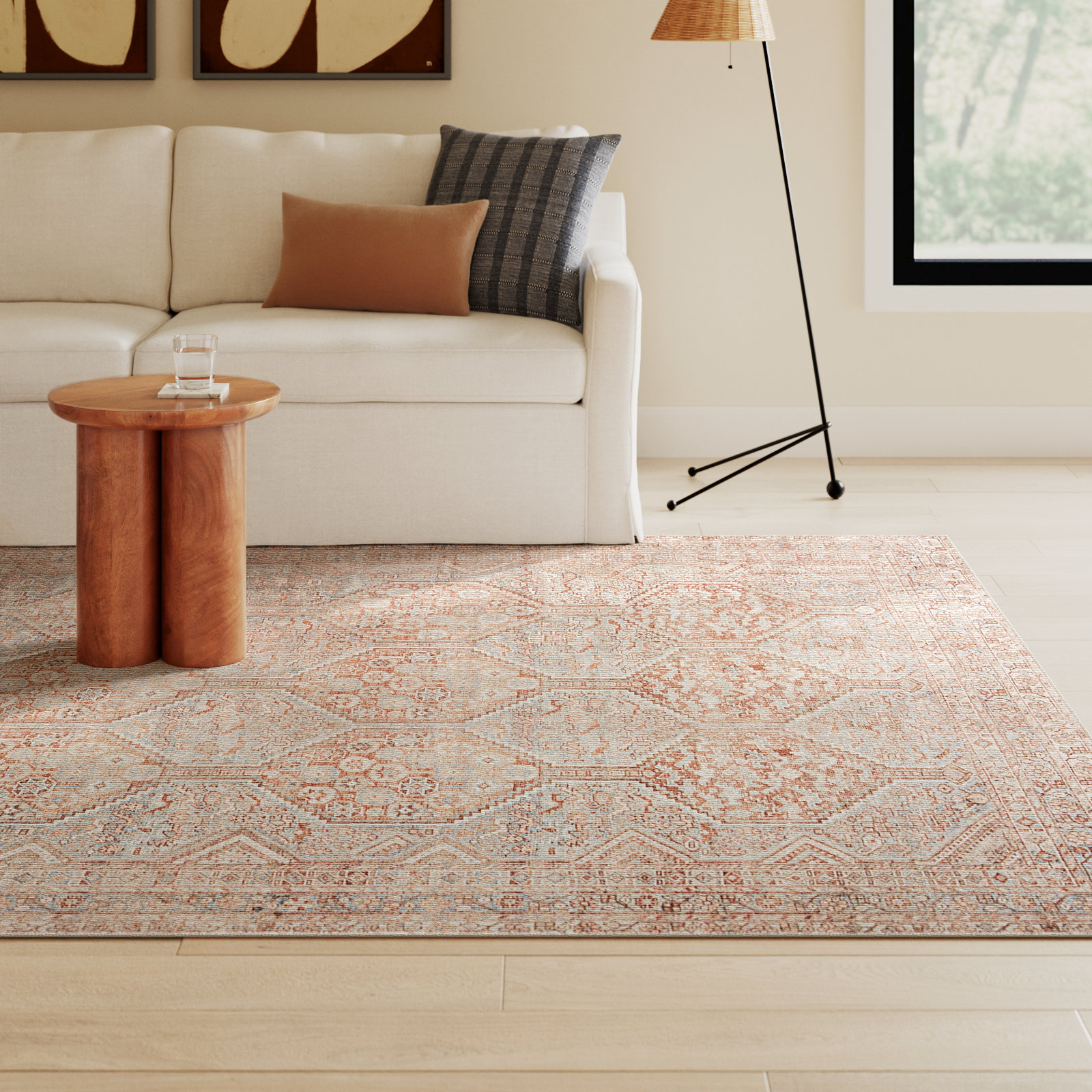 Chris Loves Julia x Loloi Jules Tangerine Mist Rug, Rectangle 9'6" x 14'