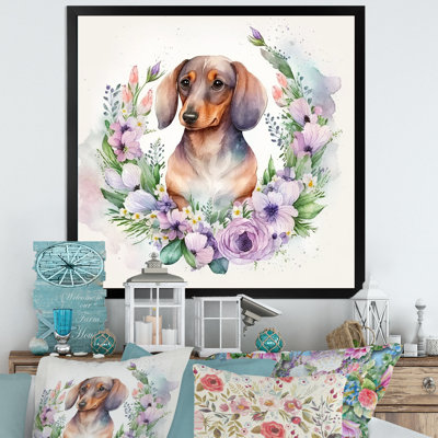Monochrome Dachshund - Dog Daschund Canvas Print