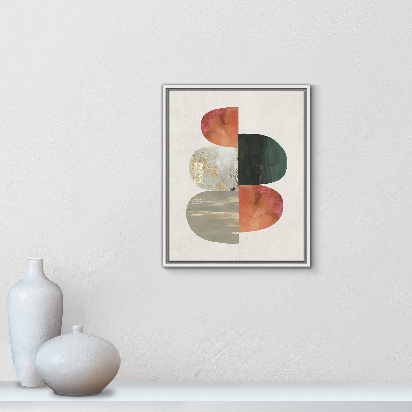 Westcreek "Evolving Energy II" Print by Tom Reeves, 21.5" H x 17.5" W, Framed Canvas, White