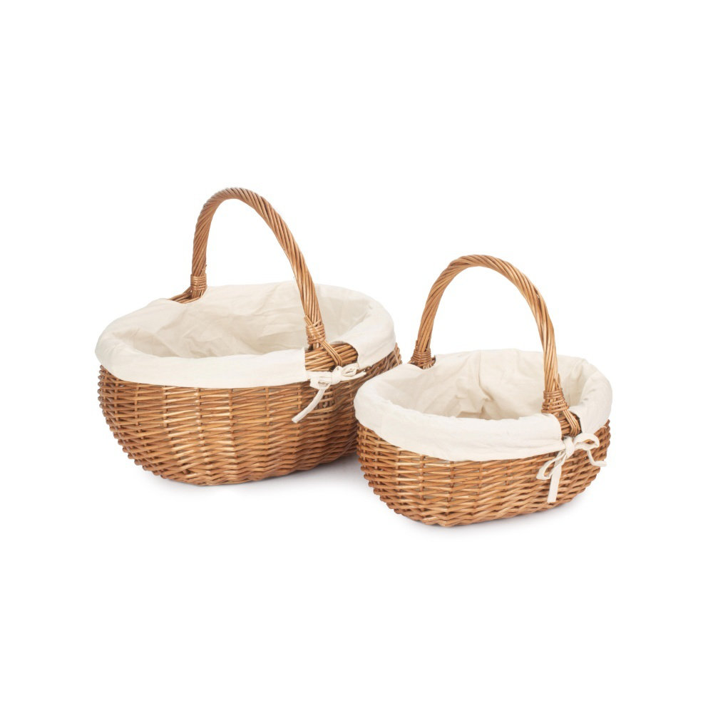 Deluxe Wicker 2 Piece Basket Set