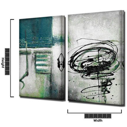 " INKD XIX " by Ready2HangArt™ 2 - Pieces, 40" H x 40" W x 1.5" D