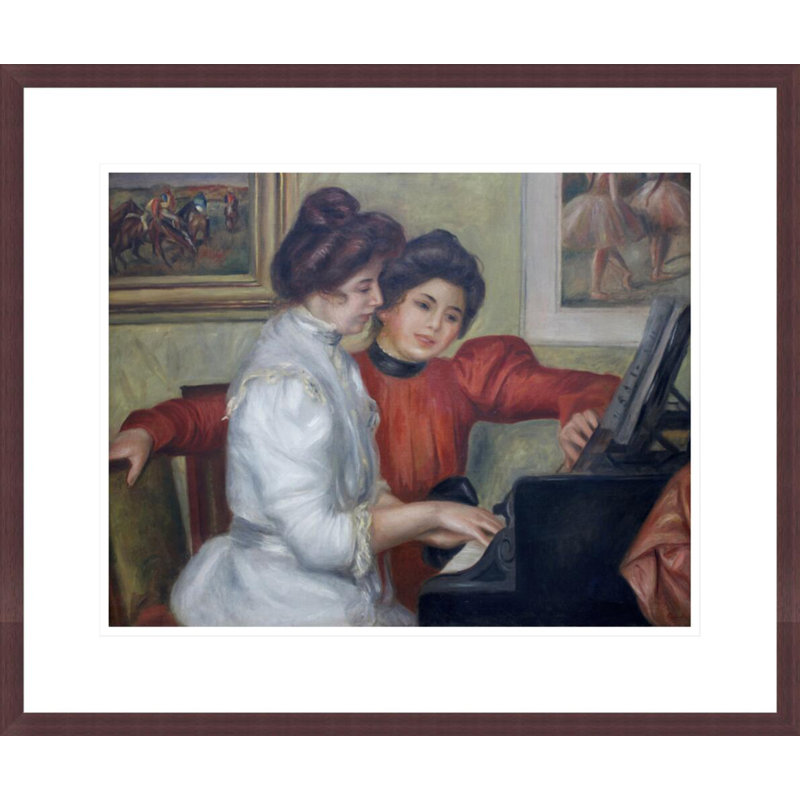 «Yvonne and Christine Lerolle at the piano» par Pierre-Auguste Renoir, impression giclée encadrée, H 17,75 po x l 21,13 po