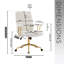 Fauteuil de bureau texturé en tissu blanc et doré Boucle-1709529122