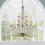 Lustre à 21 lumières de style bougie avec détails en cristal Alexix