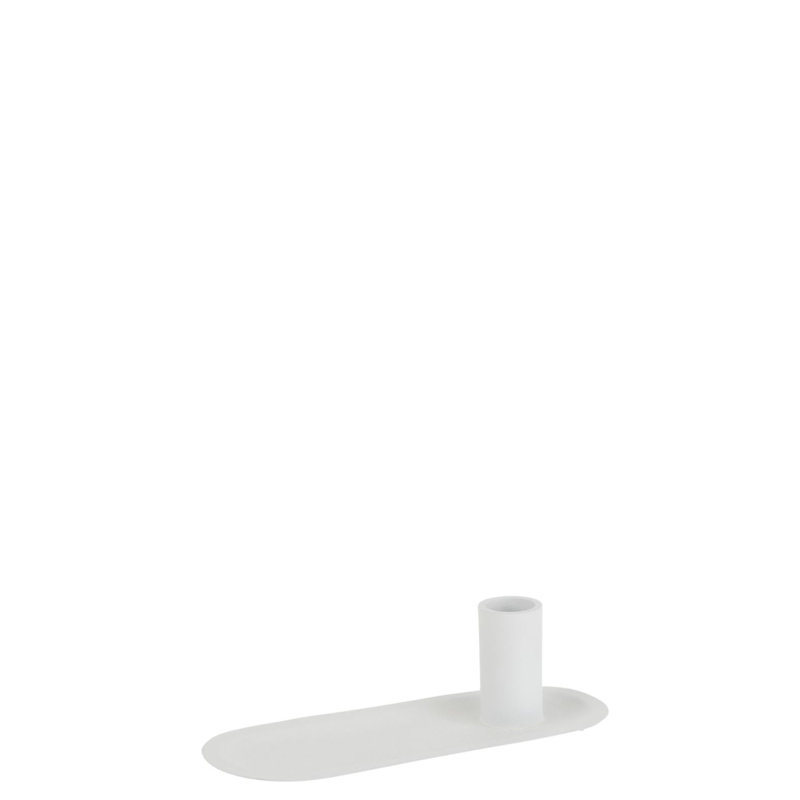 Cozy Iron Tabletop Candlestick, White