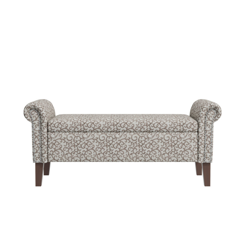 Storage - Easy Assembly, Floral Fabric, Spacious Classic Storage, Rolled Arm Detail