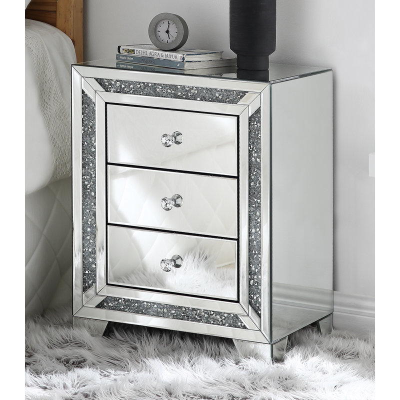 Dayne 14'' W Glass Nightstand