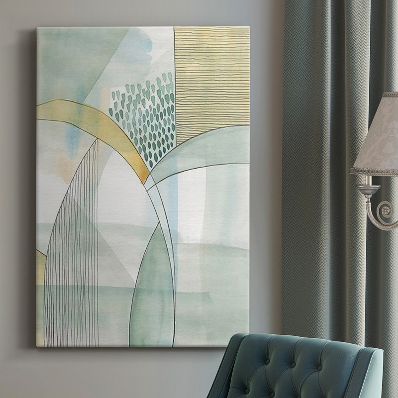 Mint Reflection I, toile tendue avec châssis de qualité supérieure - prête à être accrochée, H 48 po x l 32 po x P 1 po