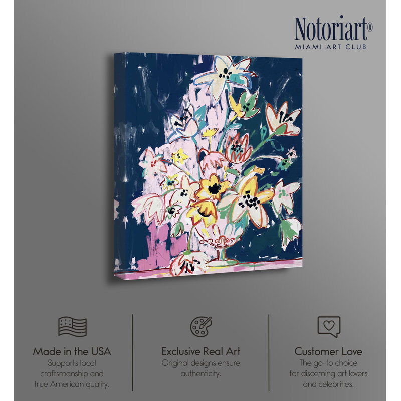 «Flower Arrangement Living Art» par Notoriart, H 16 po x l 20 po, Toile tendue avec châssis