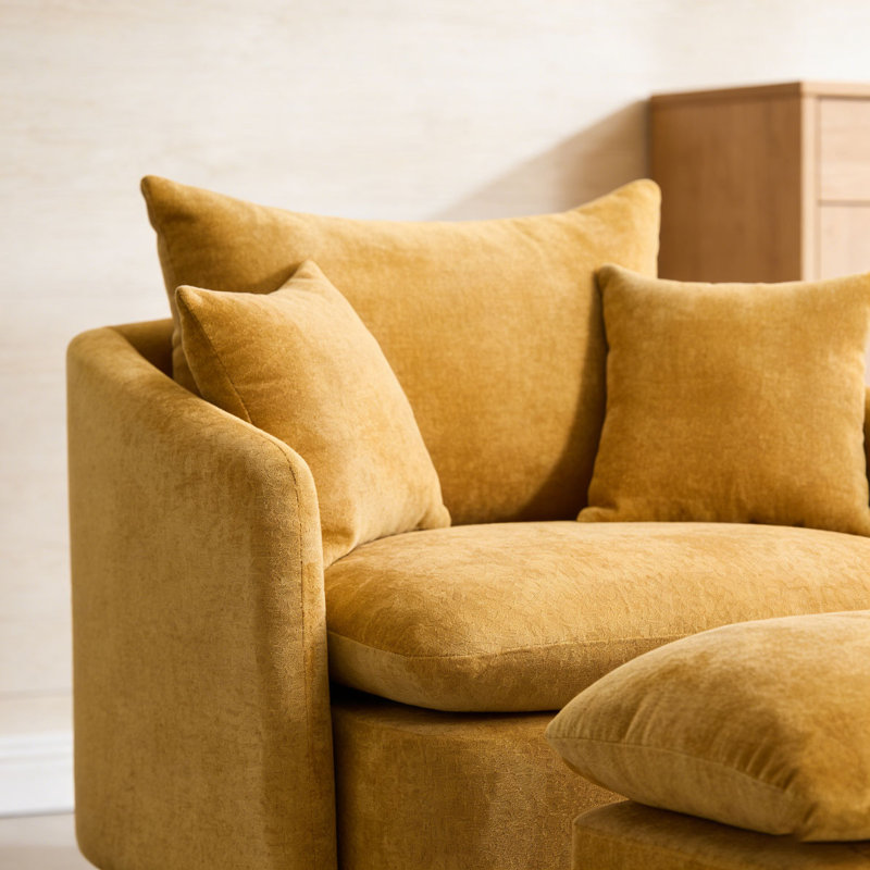 Fauteuils pivotants Ã  360Â°, coussins pour fauteuils de canapÃ© surdimensionnÃ©s avec 3 oreillers, Brown, Included