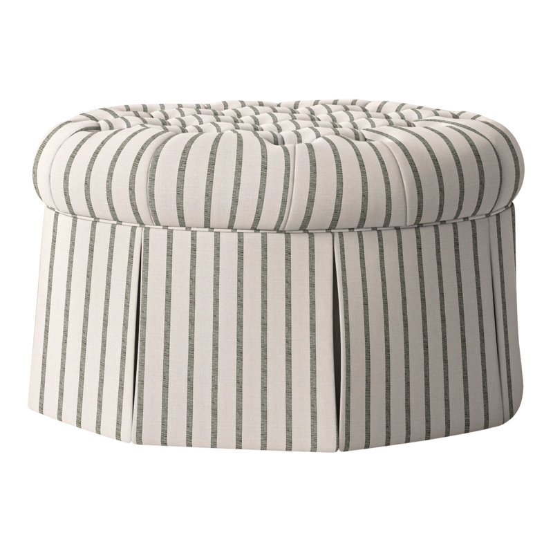 Repose-pieds cocktail capitonné rond 35 po Alma, Perigold Mixi Fern