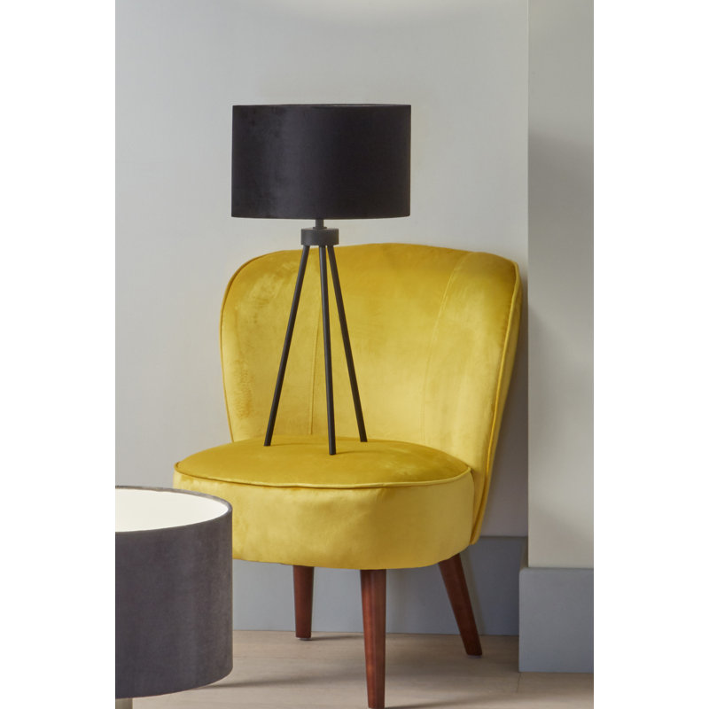 Laci Metal Tripod Lamp, Matte Black, Black