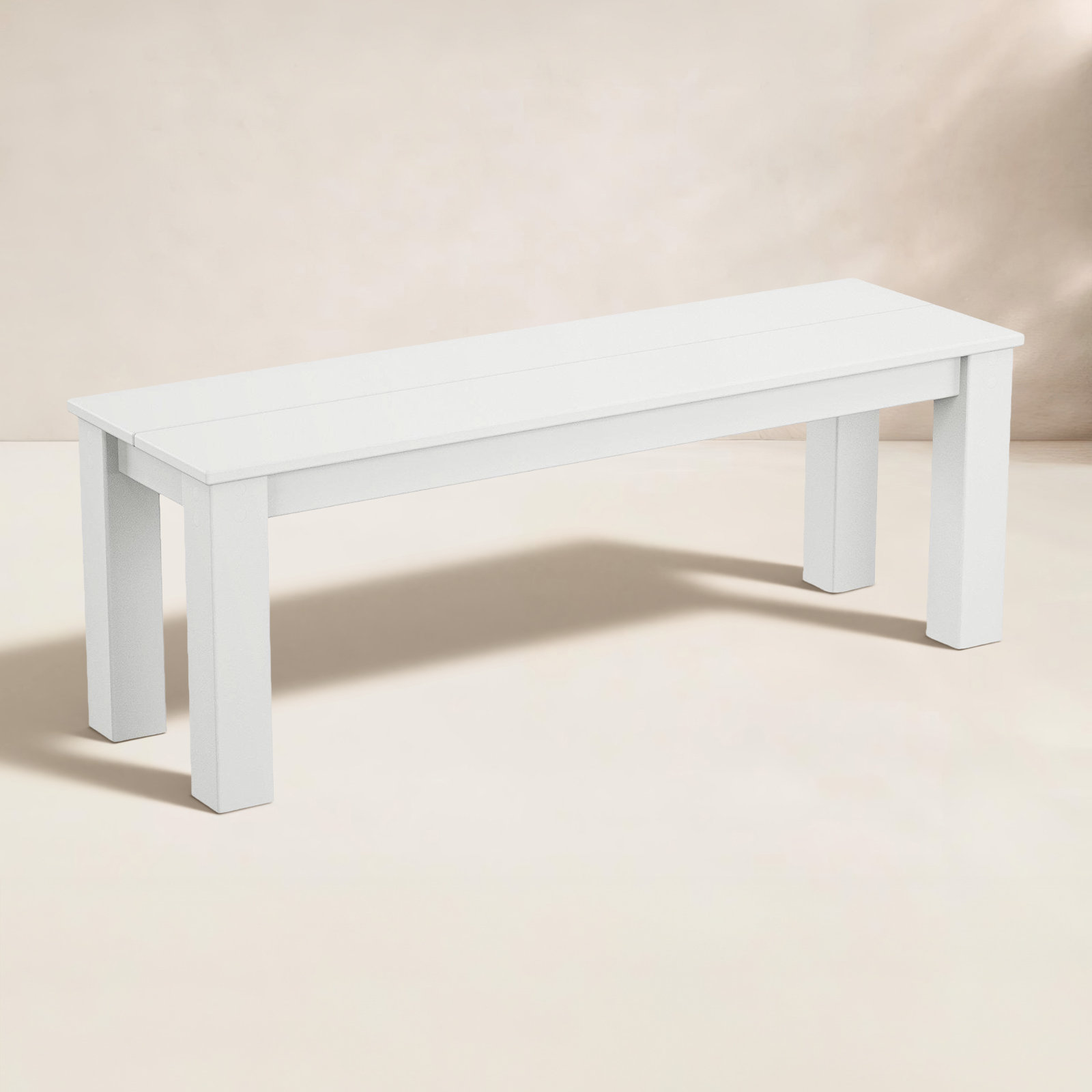 POLYWOOD® Studio Picnic Bench, 17" H x 48" W, White