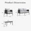 4 Piece Outdoor Furniture Set with Coffee Table, Modern Rope Woven Patio Conversation Sofa Set with Olefin Braid and Deep Seating-1377487947