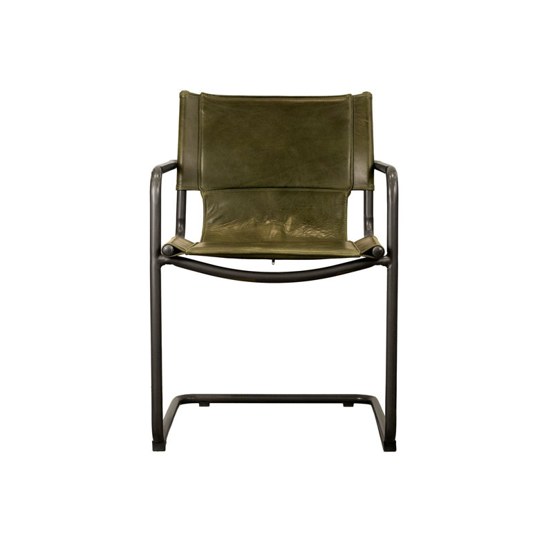 Chaise rembourrée en cuir Horris, Orange