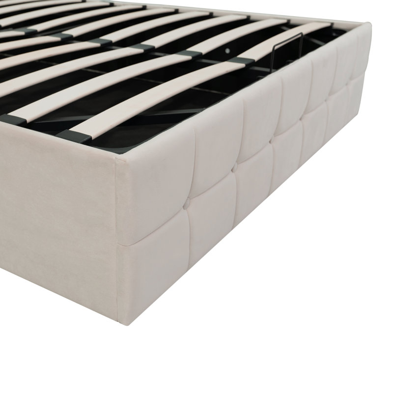 Nathniel Upholstered Ottoman Storage Bed, Beige