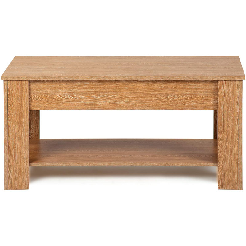 Firenze Lift Top Four Leg Coffee Table with Storage, Oak