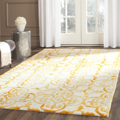 Lumsden Moroccan Handmade Tufted Wool Ivory/Gold Area Rug