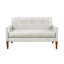 Modern Living Room Furniture 2pc Causeuse beige Chenille-1937725595