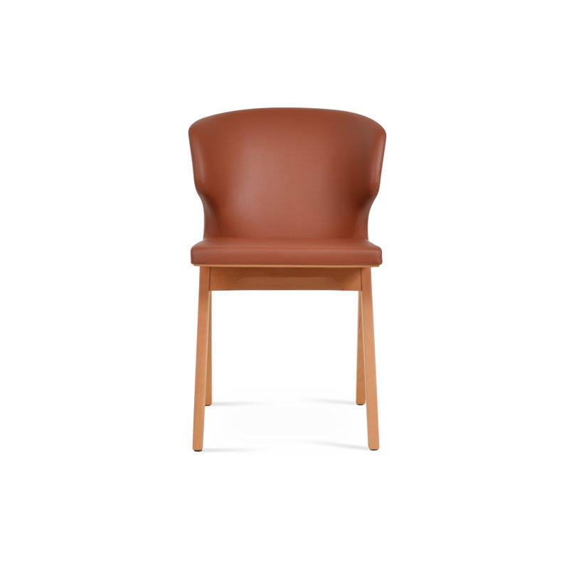 Chaise d'appoint rembourrée Amed Fino, Cannelle, Naturel