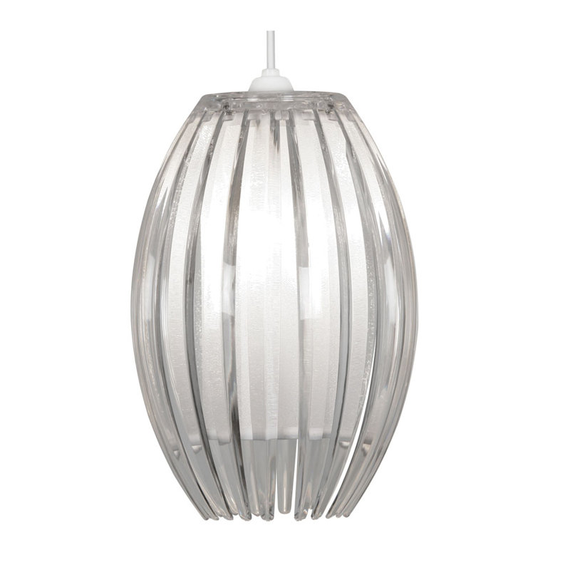 Shawmut 26.5cm H Plastic Oval Pendant Shade ( Screw On ), Clear