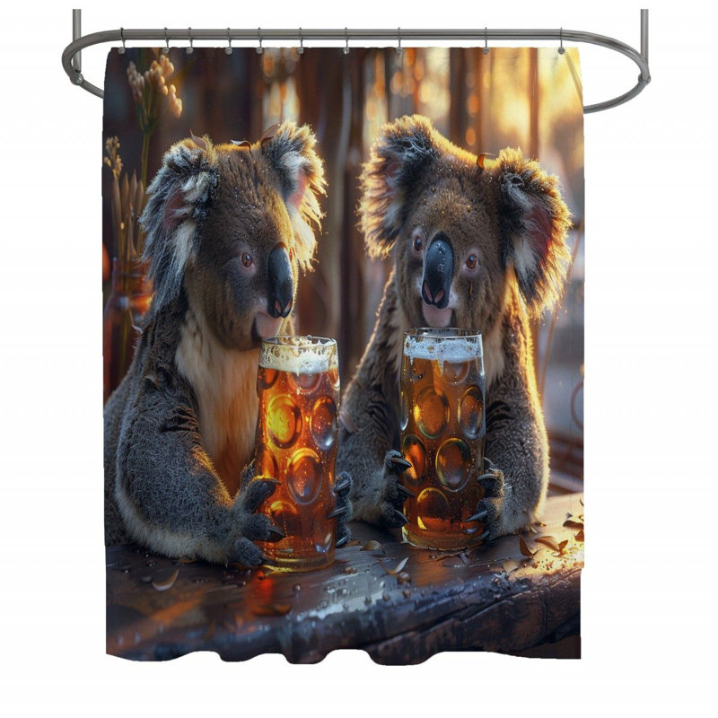 Rideau de douche Koalas - Décoration de salle de bain Faune, H 83 po x l 70 po