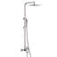Douche d'extérieur murale en acier inoxydable 304 à hauteur réglable avec pomme de douche à pluie carrée de 10 po et douche à main-134450917