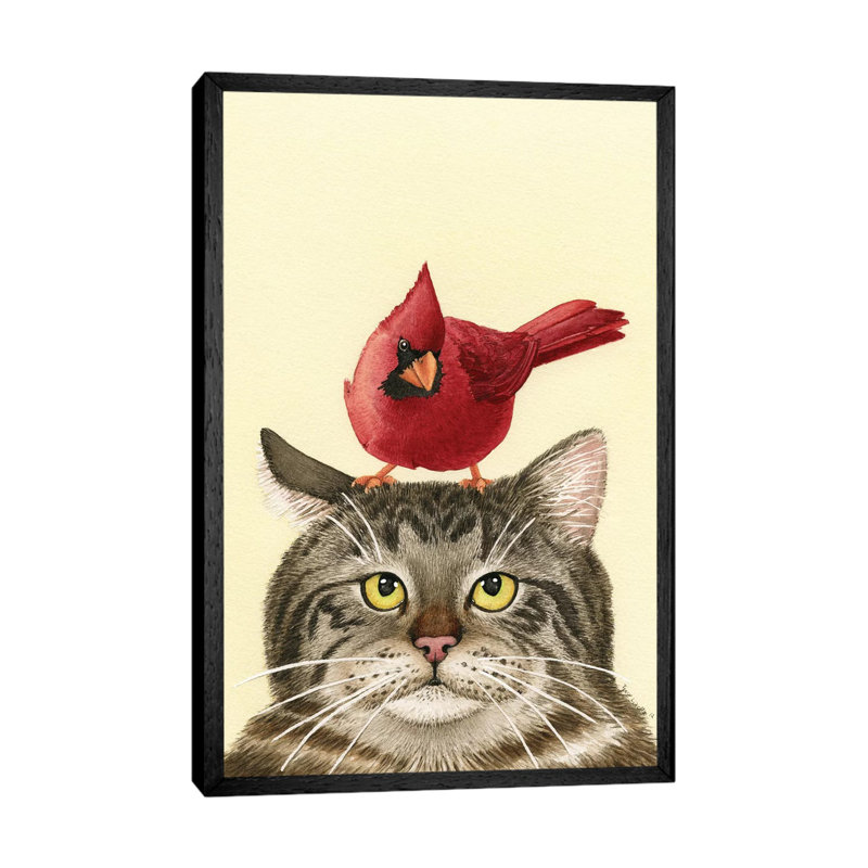 Peculiar Encounter 1 Piece Painting on Canvas, 152.5 cm H x 101.5 cm W, Black Framed